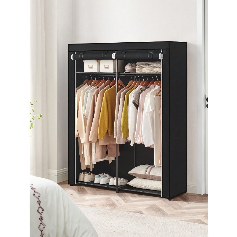 Wardrobe Closet Portable Fabric Cover - Black Closet Wardrobe, Portable Closet For