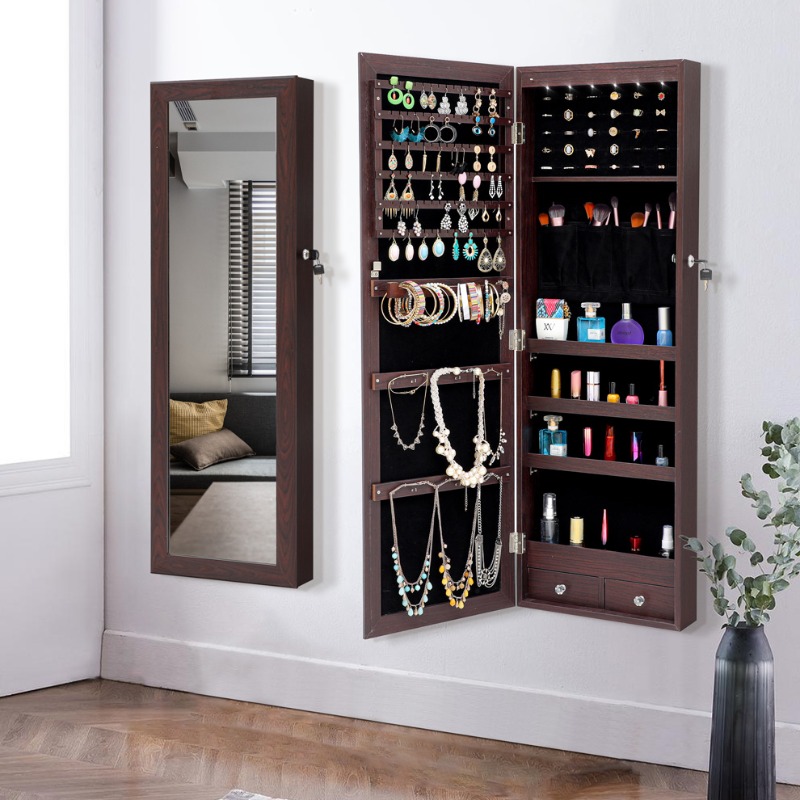 Full Length Mirror Jewelry Armoire - Mirror full body dressing mirror household