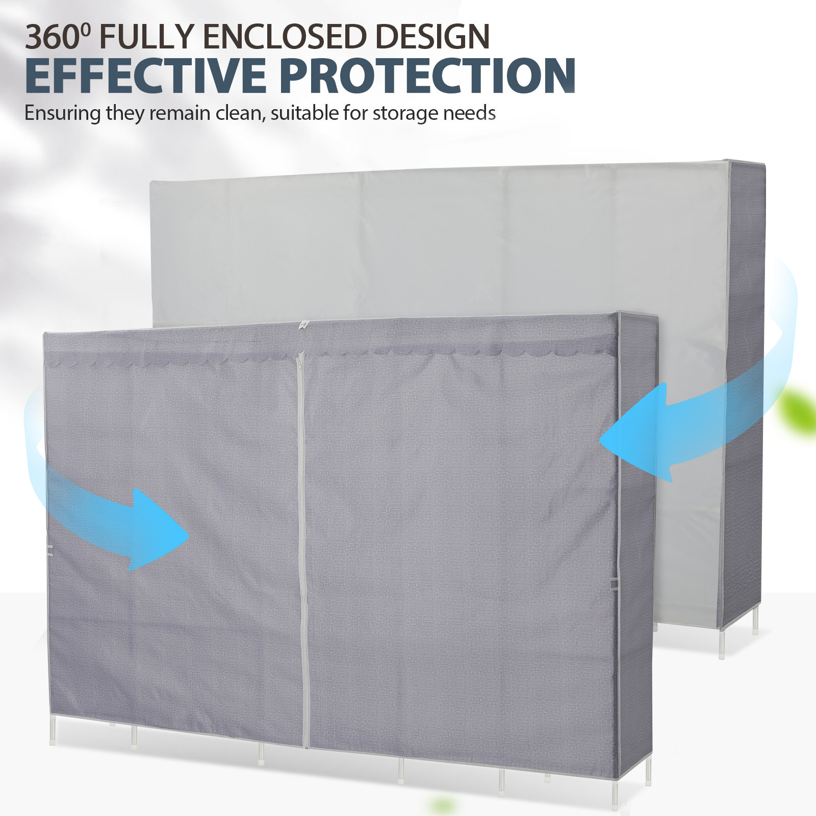 Clothes Rack With Cover Bedroo - Wardrobe Closet Portable Fabric Cover ulasan dan harga