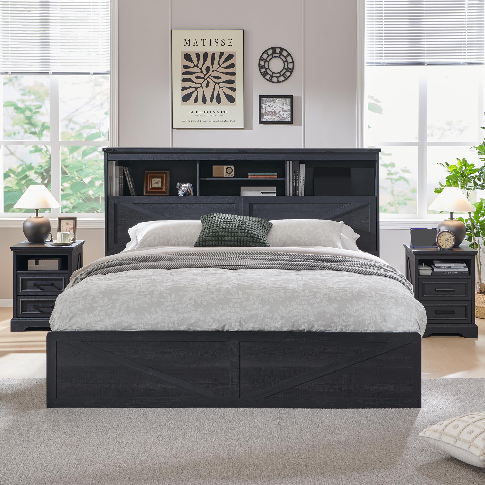 Farmhouse King Size Bed Frame  - King Size Bed Frame With Storage Drawers ulasan dan harga
