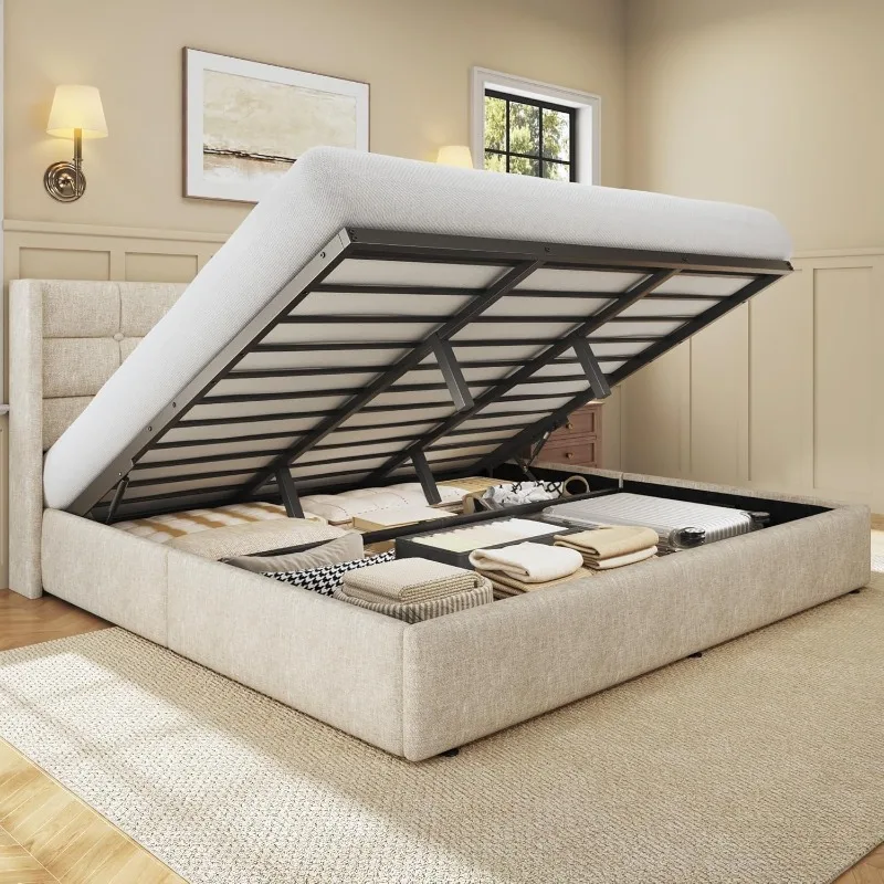 HISOFT King Size Lift Up Stora - Gas Lift Storage Bed Hydraulic ulasan dan harga