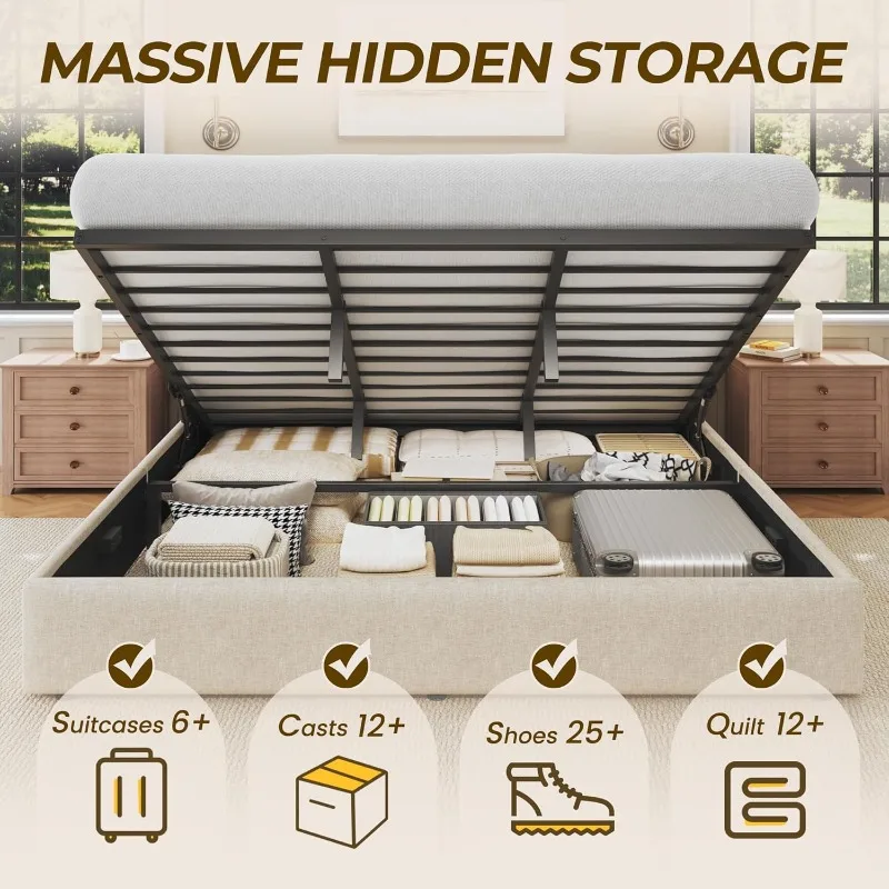 HISOFT King Size Lift Up Stora - Gas Lift Storage Bed Hydraulic ulasan dan harga