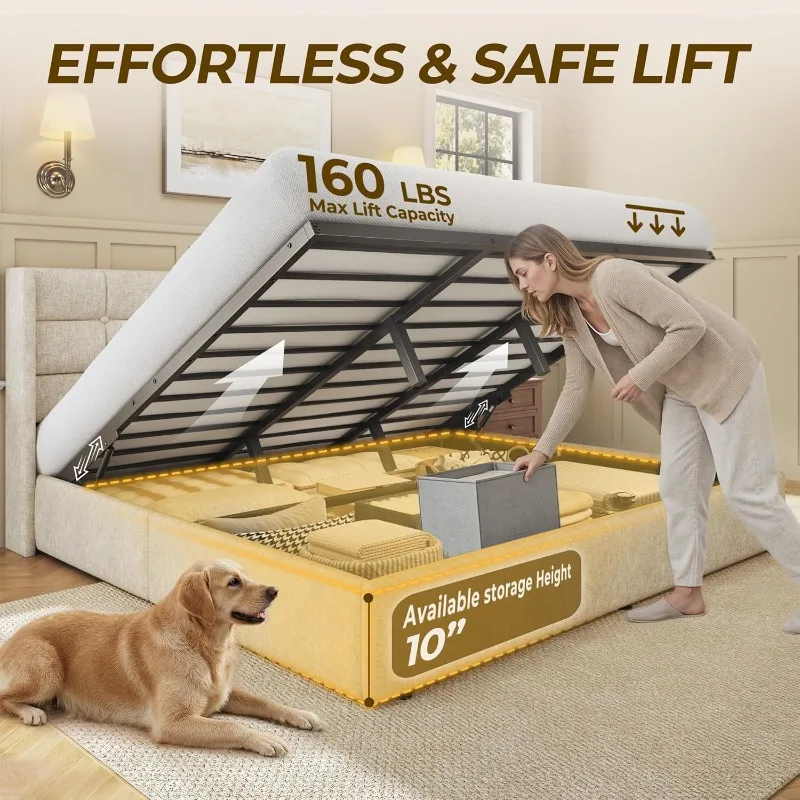 HISOFT King Size Lift Up Stora - Gas Lift Storage Bed Hydraulic ulasan dan harga