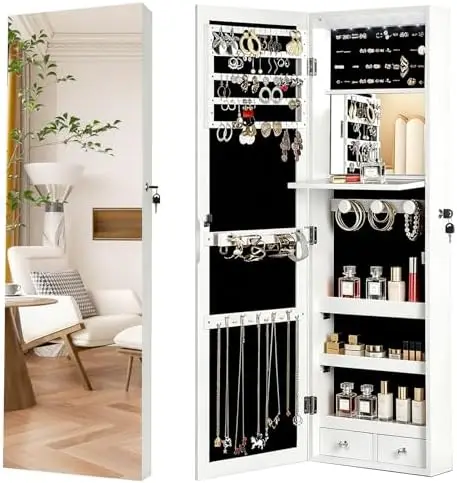 with Full Length Mirror, 6 Aut - Full Length Mirror Jewelry Armoire ulasan dan harga