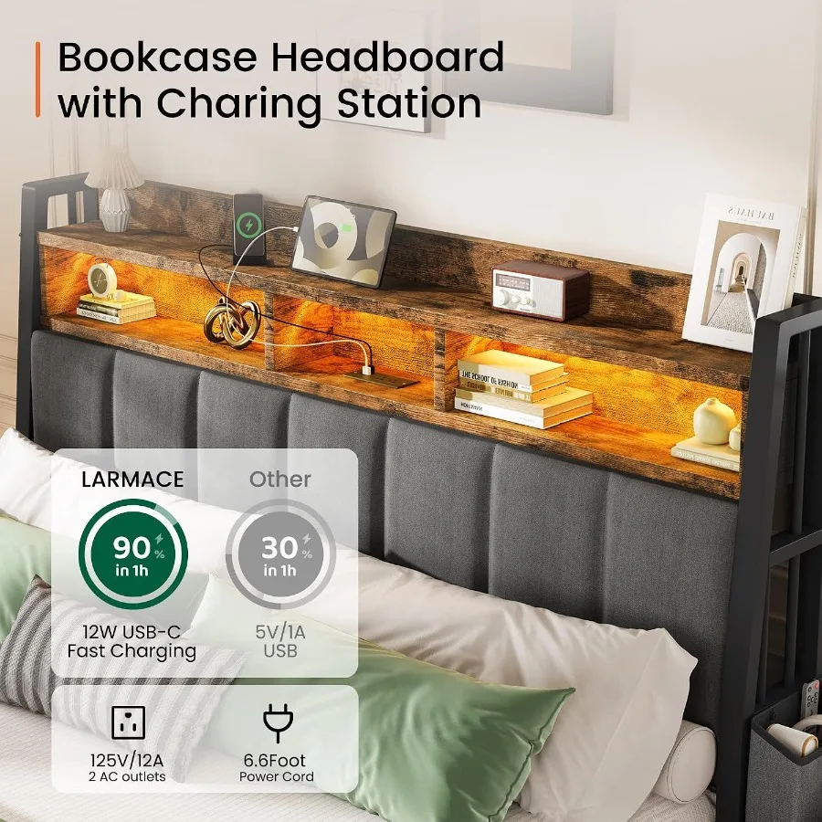 King Size Bed Frame with 2 Sto - King Size Bed Frame With Storage Drawers ulasan dan harga