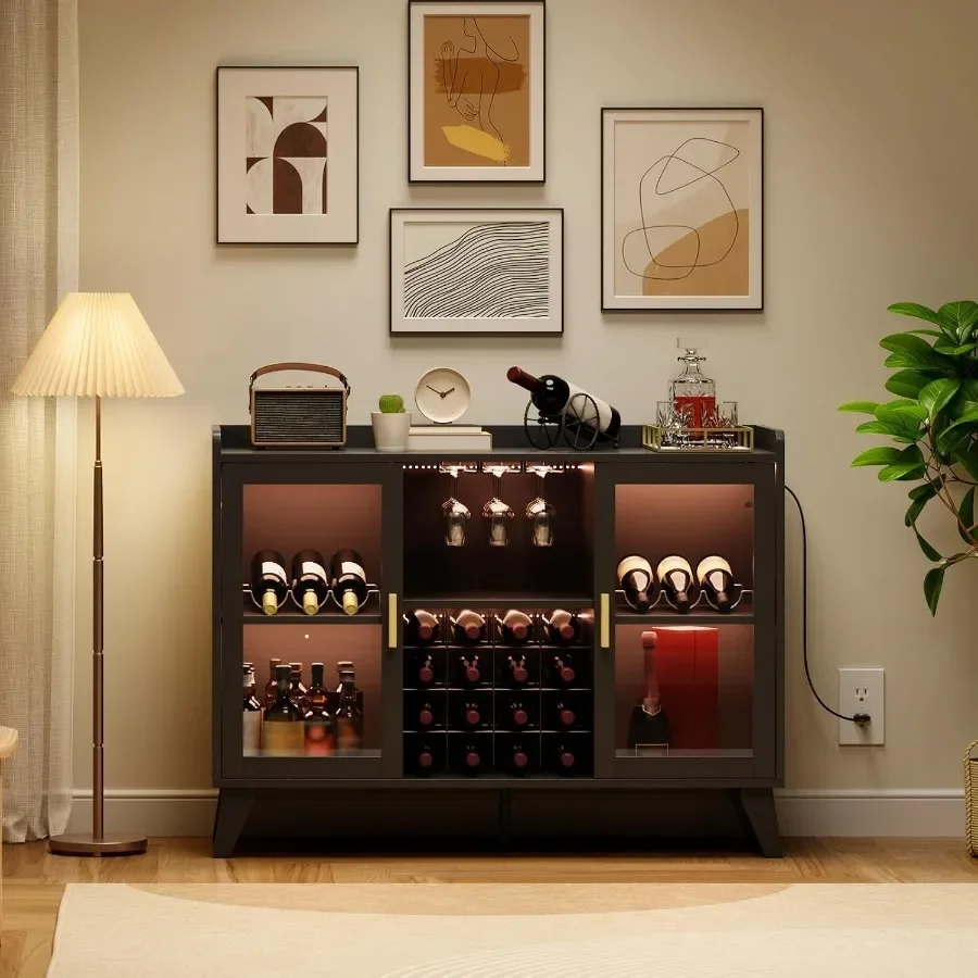 Bar Cabinet with LED Lights fo - Storage ulasan dan harga