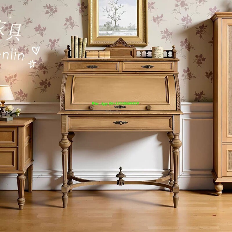 French Retro Solid Wood Clamsh - Tables ulasan dan harga
