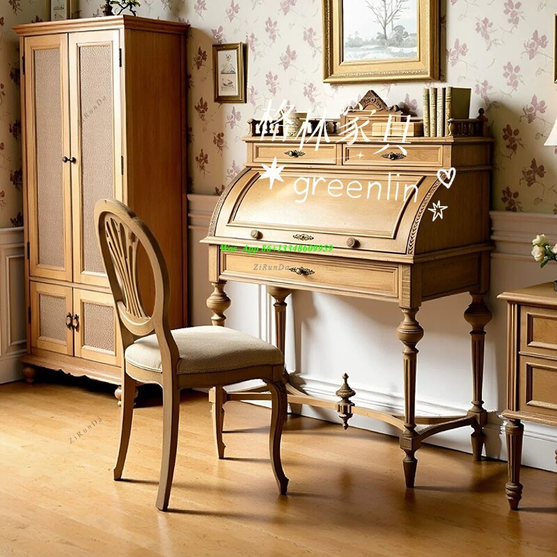 French Retro Solid Wood Clamsh - Tables ulasan dan harga