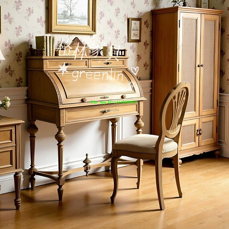 French Retro Solid Wood Clamsh - Tables ulasan dan harga