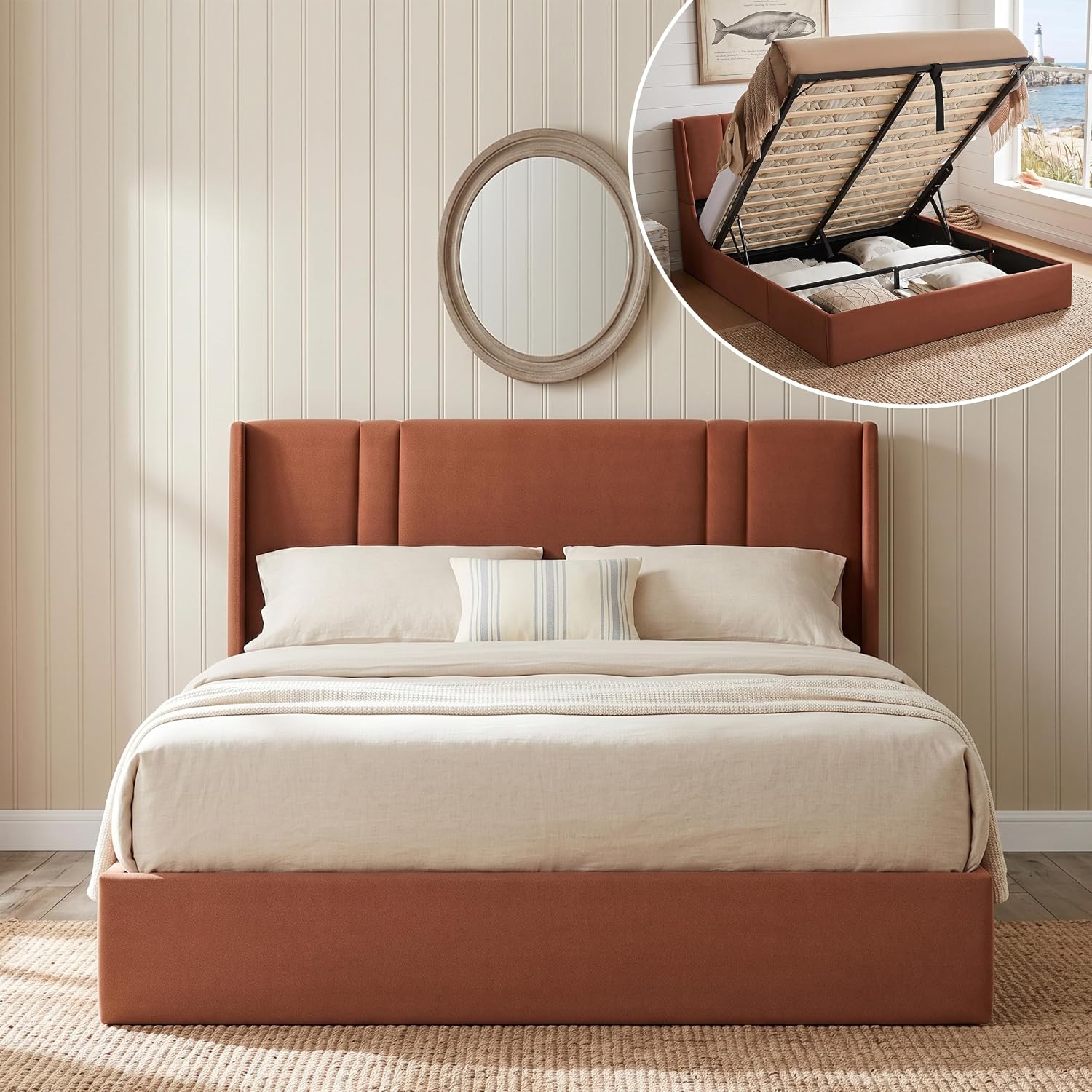Queen Lift Up Storage Bed Fram - Gas Lift Storage Bed Hydraulic ulasan dan harga