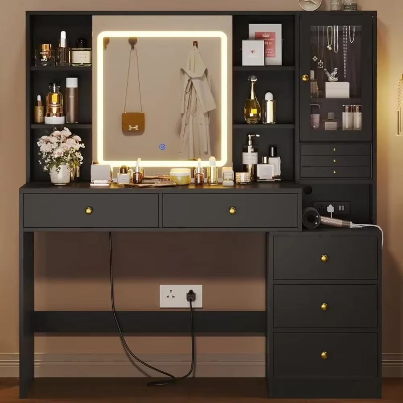 5-Drawer Dressing Vanity Table - Dressing Table Vanity With Lighted Mirror ulasan dan harga