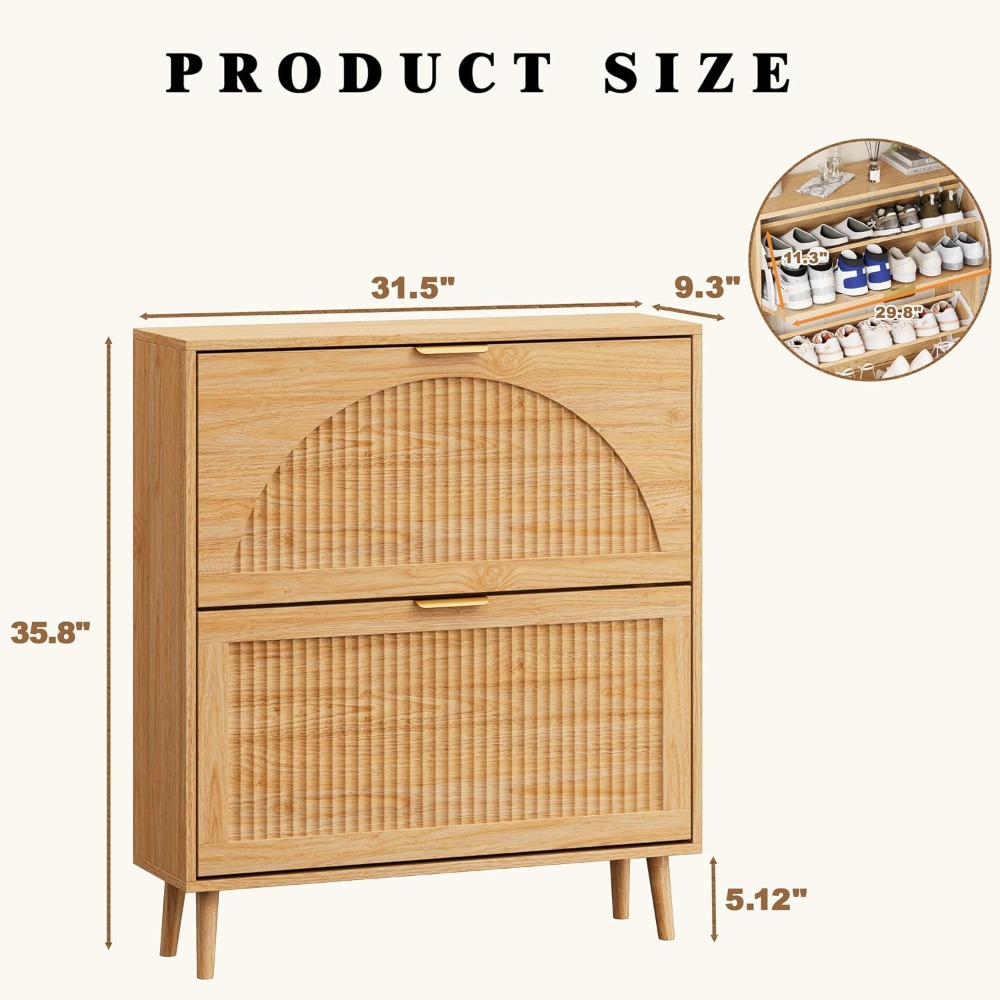3 Flip Drawer Shoe Storage Cab - Shoe Rack Cabinet Narrow Entryway ulasan dan harga